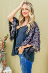 Feather Detailed 3/4 Sleeve Slub Top - 8 Colors