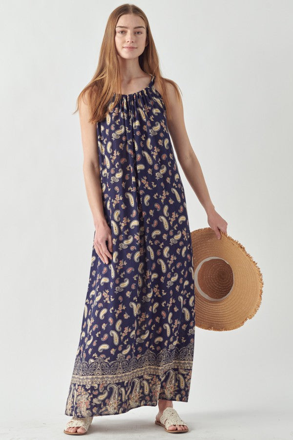 SALE Paisley Print Maxi Dress - Curvy Size