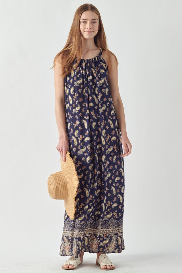 SALE Paisley Print Maxi Dress - Curvy Size