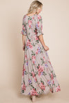 SALE Emerald Collection Floral Faux Wrap High Low Maxi Dress - Curvy Size