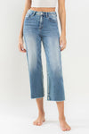 Vervet Super High Rise Raw Hem Wide Leg Jeans