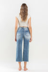 Vervet Super High Rise Raw Hem Wide Leg Jeans