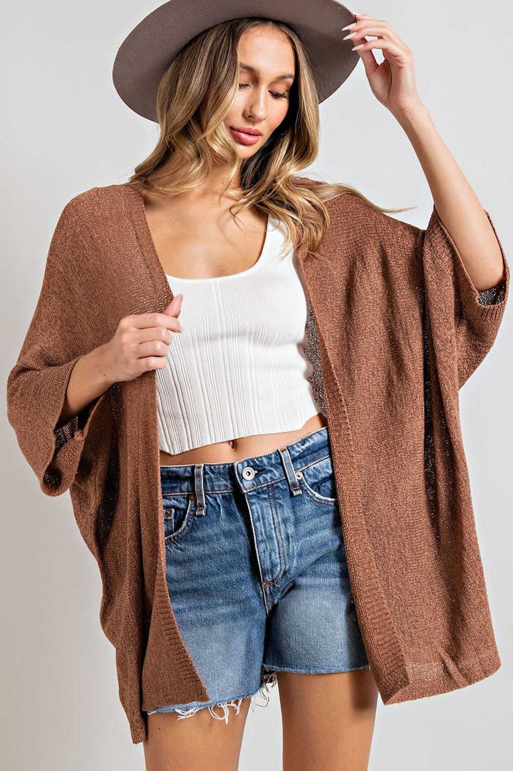 Dolman Short Sleeve Cardigan - 4 Colors