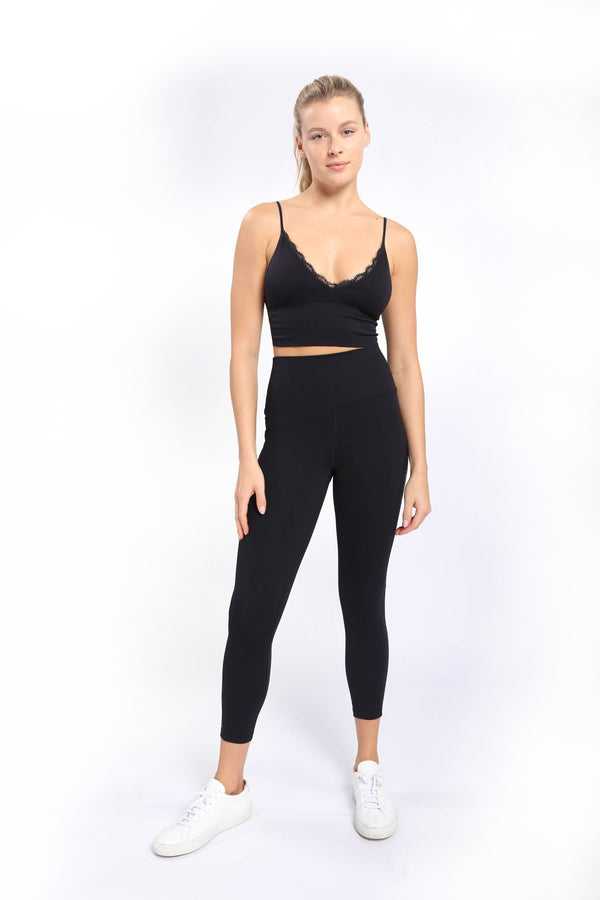 Metallic Splice High-Waist Leggings