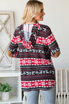 Drawstring Hood Christmas Top with Elbow patch detail