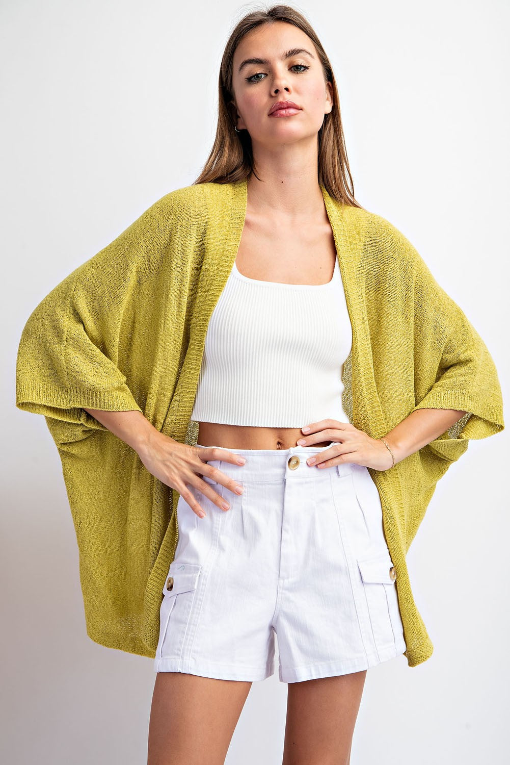 Dolman Short Sleeve Cardigan - 4 Colors