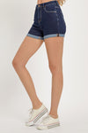 Risen High Rise Double Roll Up Shorts