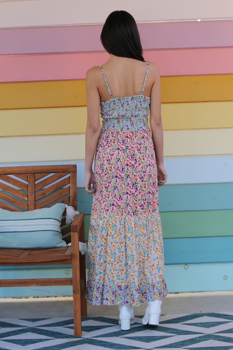 Angie V-neck Twist Front cut Out Maxi Dress
