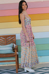 Angie V-neck Twist Front cut Out Maxi Dress