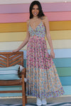 Angie V-neck Twist Front cut Out Maxi Dress