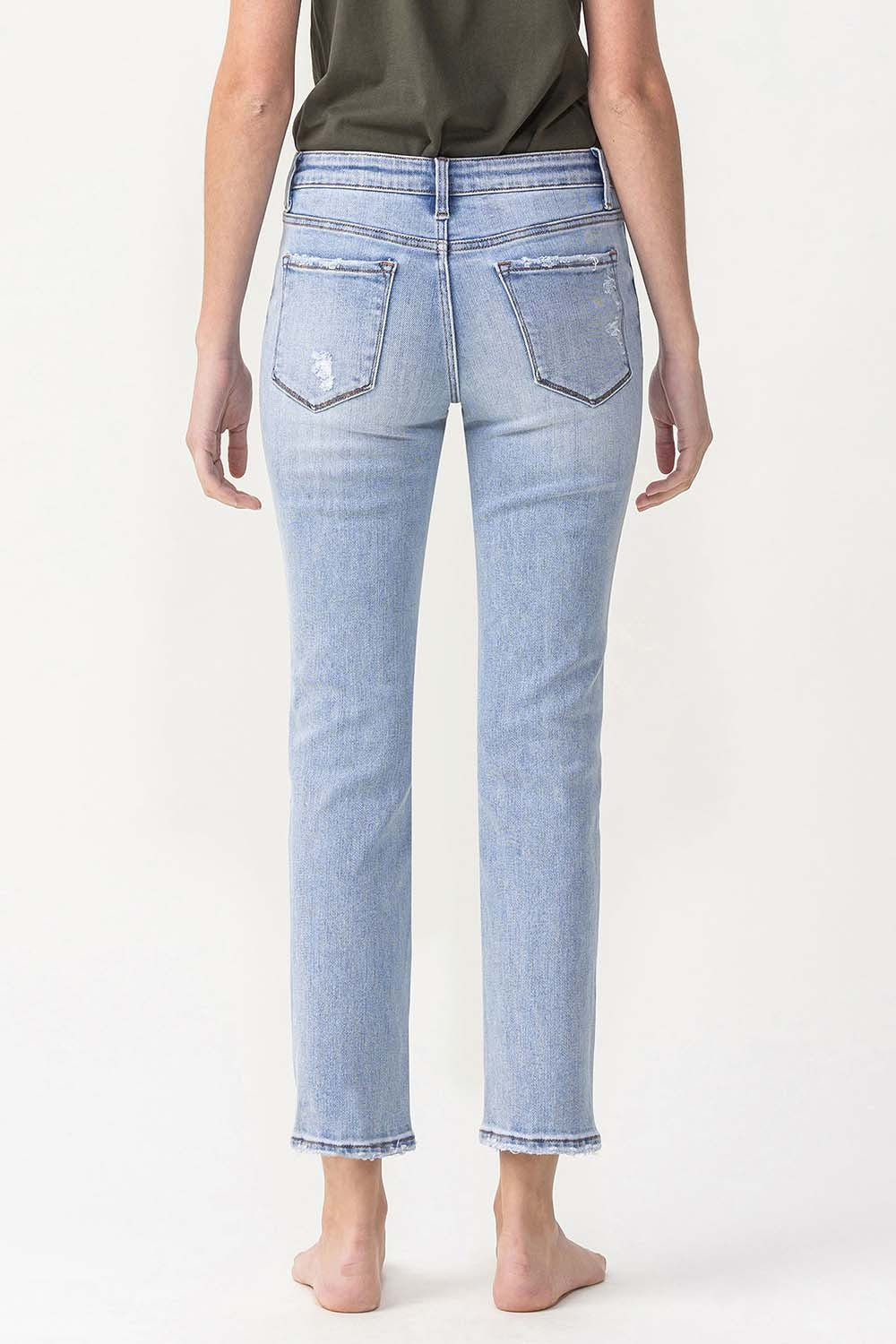 SALE Lovervet by Vervet Mid Rise slim Straight Jeans - Curvy Size