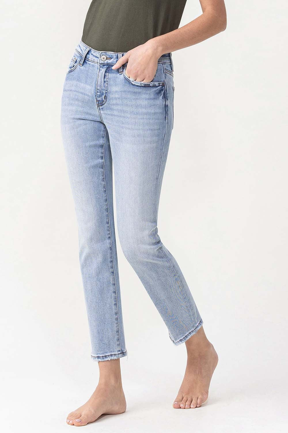 SALE Lovervet by Vervet Mid Rise slim Straight Jeans - Curvy Size