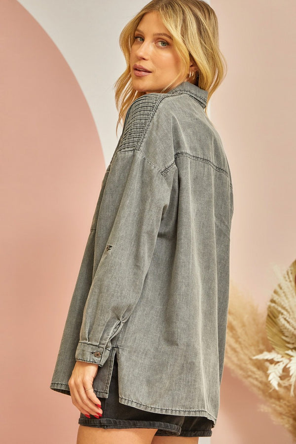Denim Button Down Top