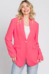 GeeGee Neon Color One-Button Blazer - Curvy Size