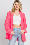 GeeGee Neon Color One-Button Blazer - Curvy Size