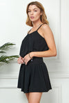 SALE Sleeveless Romper with Stretch Waist- Curvy Size