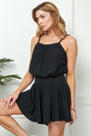 SALE Sleeveless Romper with Stretch Waist- Curvy Size