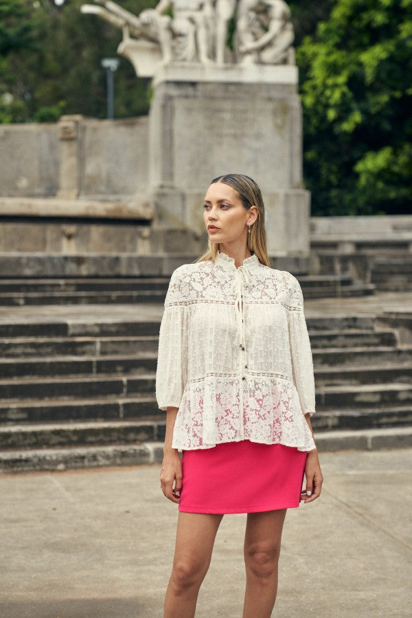 Lace Mix Blouse Top