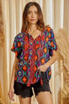 Printed top with Embroidery details