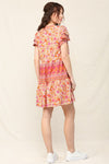Print Mixed Babydoll Shift Dress - 2 Colors