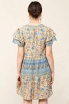 Print Mixed Babydoll Shift Dress - 2 Colors