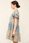 Print Mixed Babydoll Shift Dress - 2 Colors