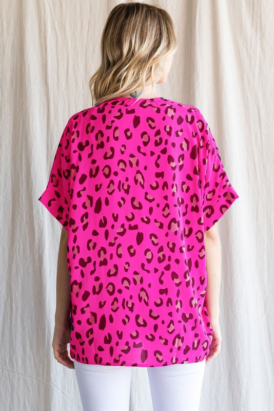 Leopard Print Boxy Top - Curvy Size