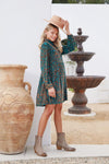 Velvet Leopard Button-up Baby Doll Dress - Curvy Size