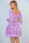 Half Sleeve Floral Print Woven Dress