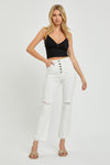 Risen High Rise Tummy Control Button Down Ankle Straight Pants