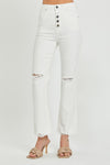 Risen High Rise Tummy Control Button Down Ankle Straight Pants