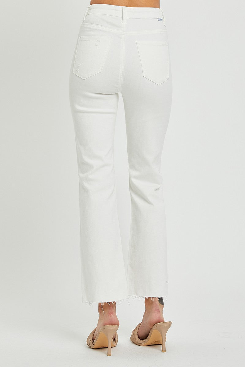 Risen High Rise Tummy Control Button Down Ankle Straight Pants