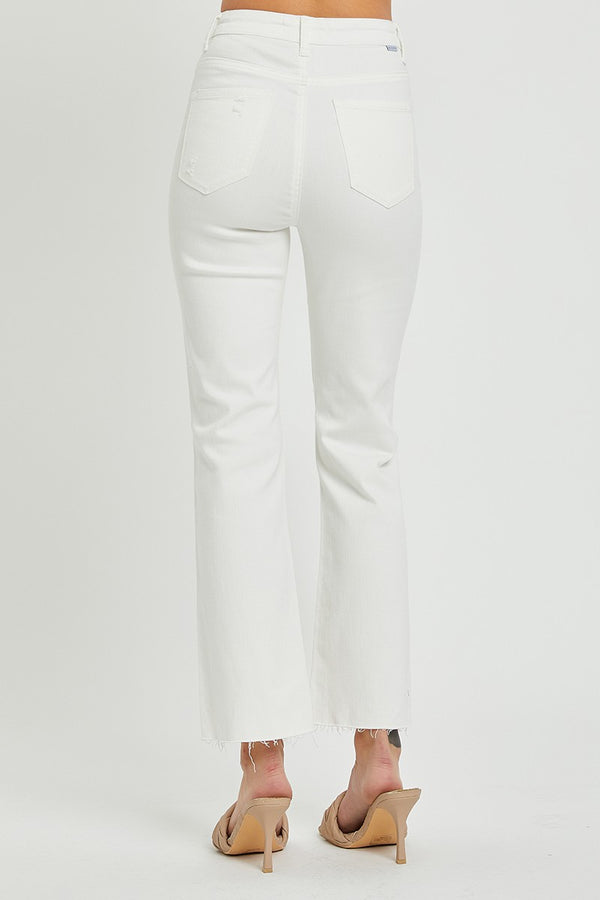 Risen High Rise Tummy Control Button Down Ankle Straight Pants