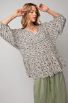 Printed Challis Babydoll Tunic