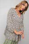 Printed Challis Babydoll Tunic