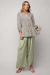 Printed Challis Babydoll Tunic