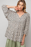 Printed Challis Babydoll Tunic