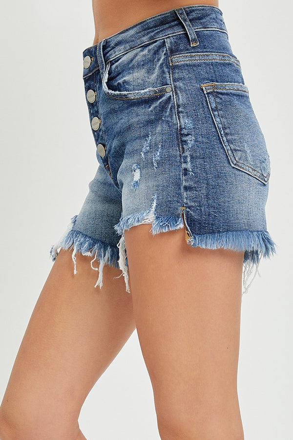 Risen High Rise Button Down Shorts