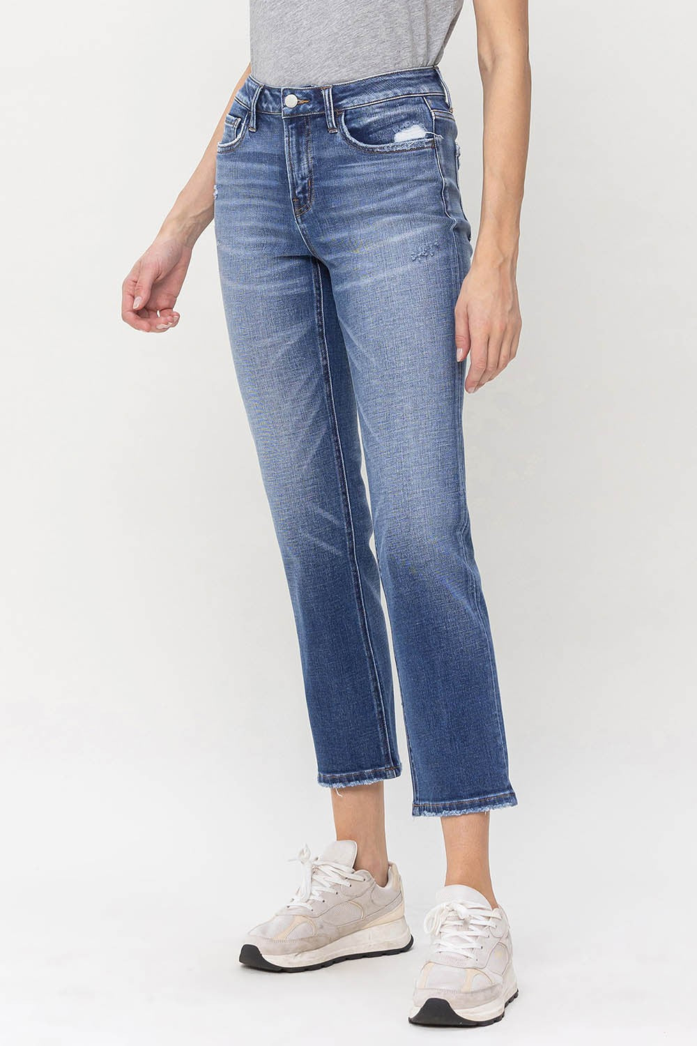 Flying Monkey Mid Rise Cropped Straight Jeans