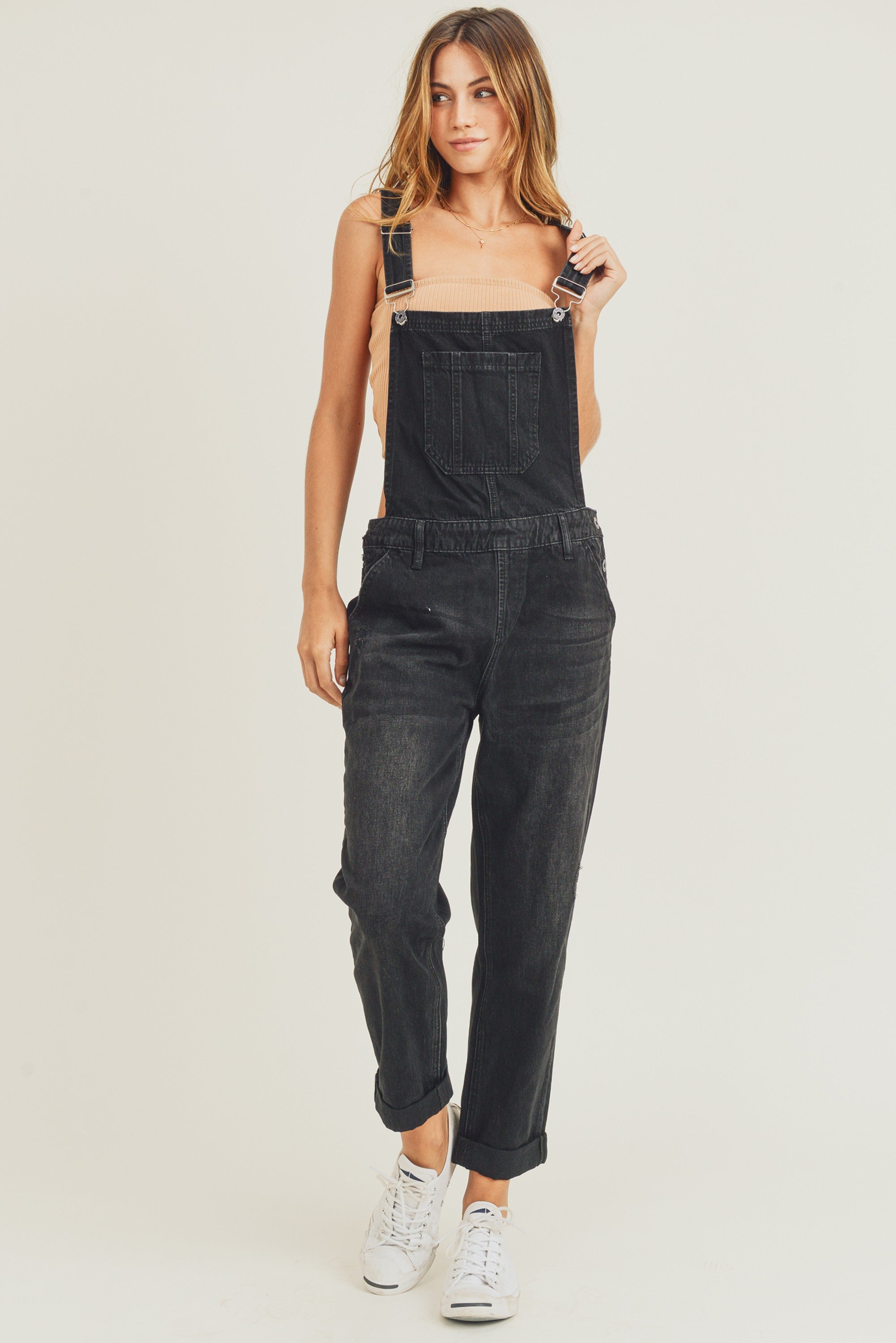 Risen Relaxed Fit Overall Jeans - Curvy Size