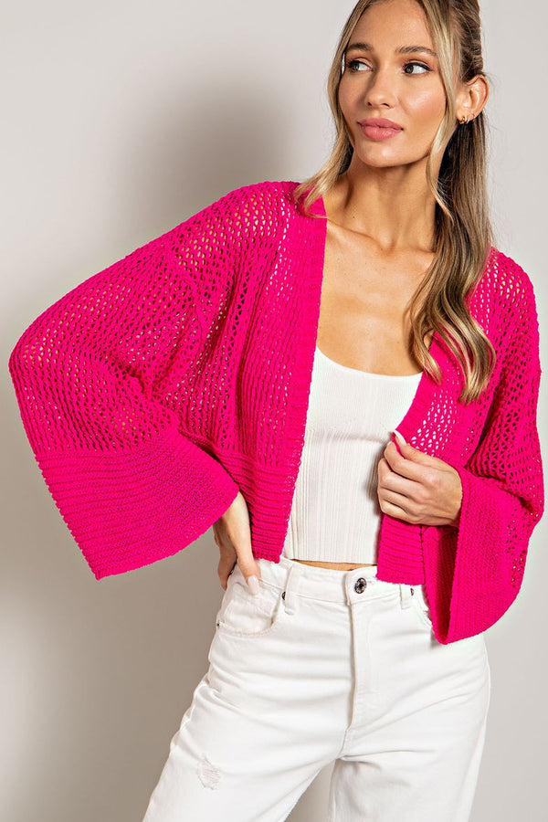 Eyelet Knit Cardigan - 3 Colors