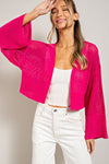 Eyelet Knit Cardigan - 3 Colors