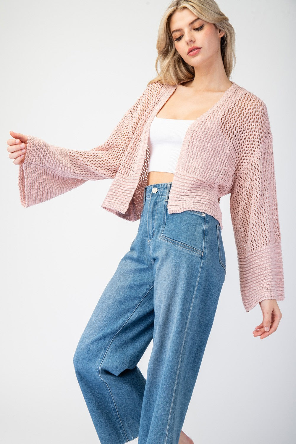 Eyelet Knit Cardigan - 3 Colors