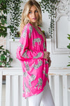 Dolman Long Sleeve Animal Open Cardigan