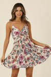 Angie V Neck Twist Front Cut Out Sundress