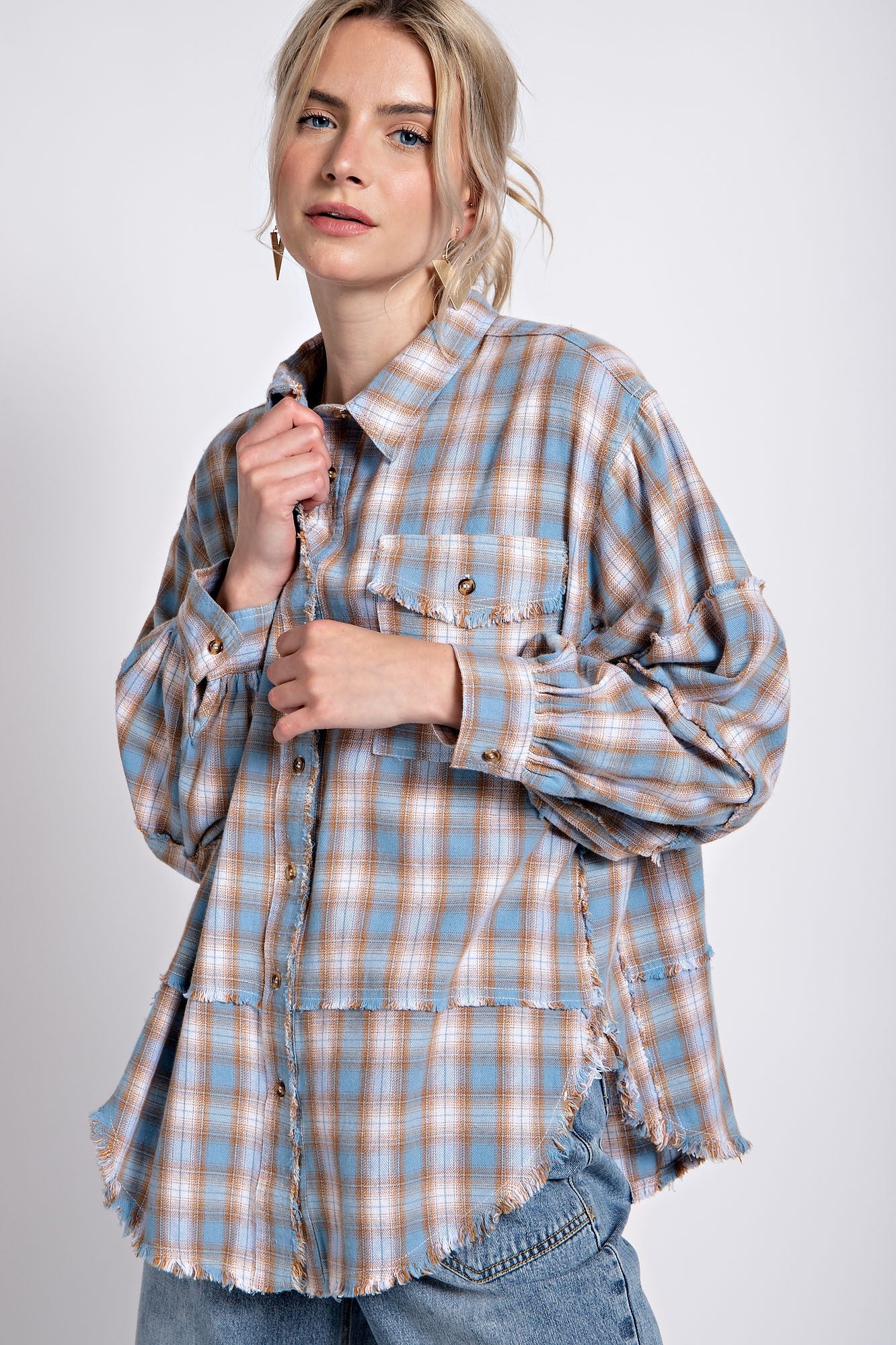 Plaid Printed Button Down Shirt