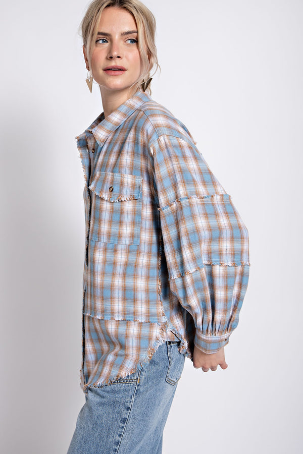 Plaid Printed Button Down Shirt