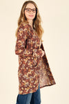 Thermal floral prnt pocket cardigan - Curvy Size