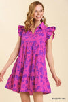 Floral Print Collar Tiered Dress - 3 Colors