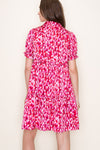 Staccato Short Sleeve Animal Print Dress